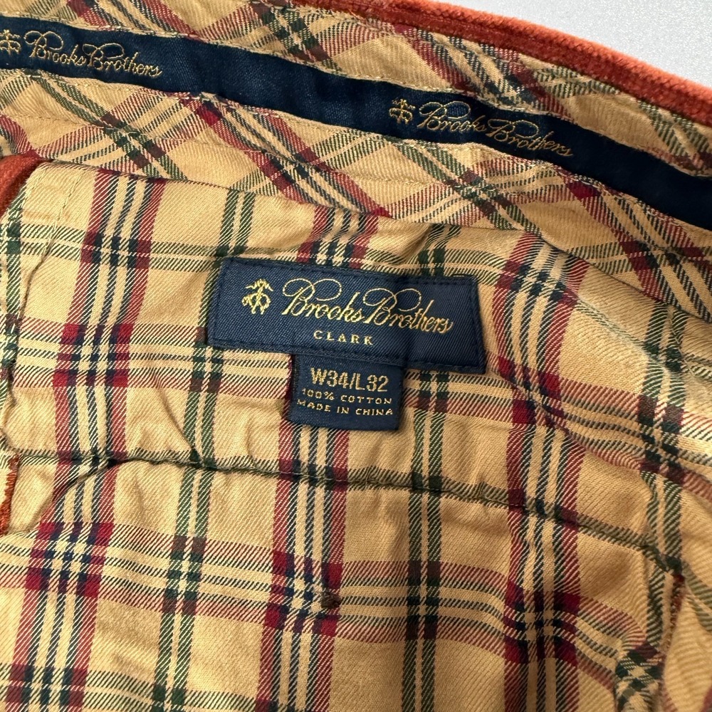 Brooks Brothers Pants Mens 34x32 Red Corduroy‎ Clark Chino Cotton Casual - Picture 5 of 9